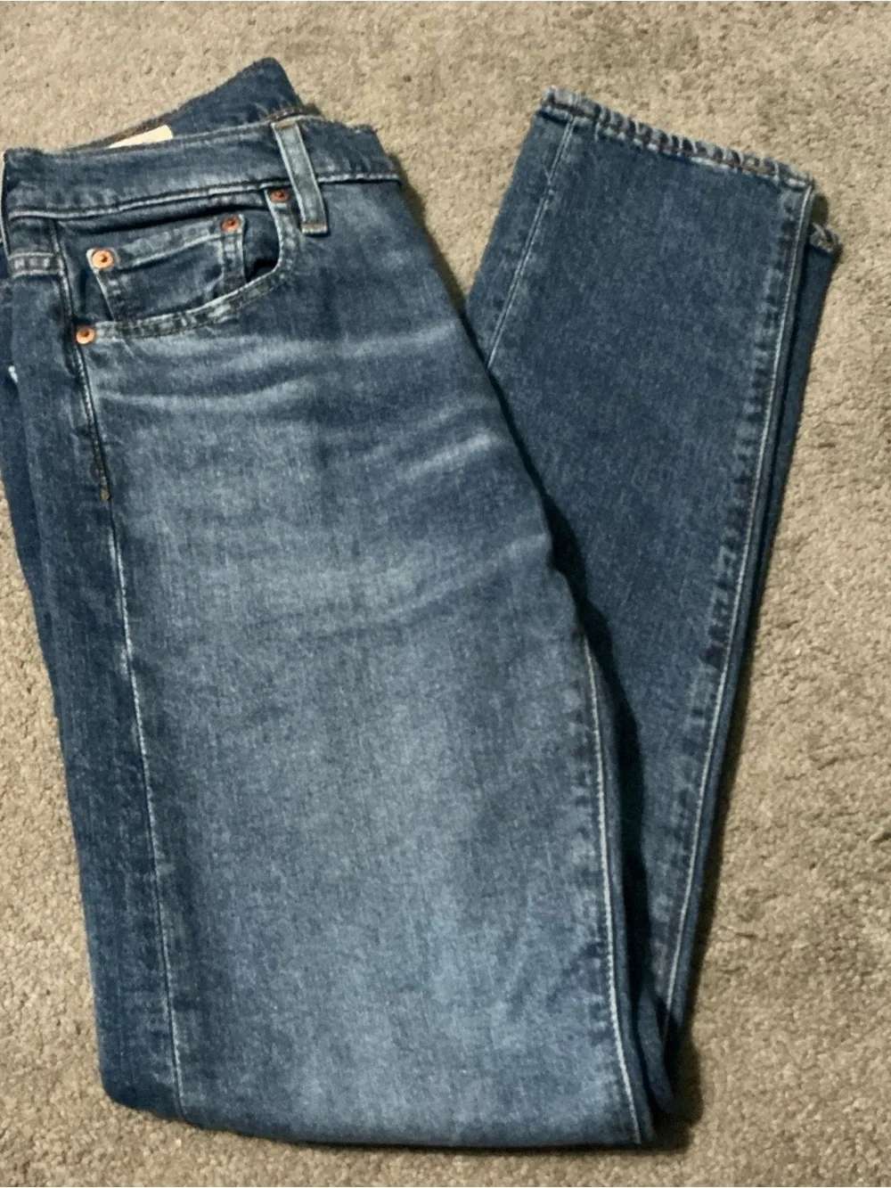 Levi's Men's Straight Leg Jeans in Dark Blue Denim